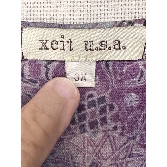 Women’s Plus 3X XCIT USA Vintage V Neck Long Sleeve Tunic Top Long Sleeve Fall - Picture 11 of 16